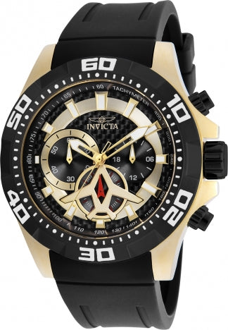 INVICTA AVIATOR BLACK SILICONE STRAP MULTI DIAL CHRONOGRAPH