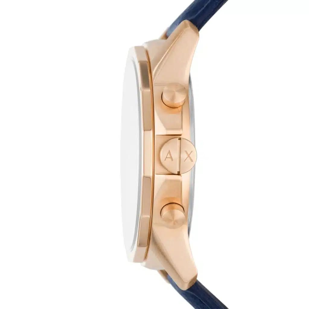 ARMANI EXCHANGE BANKS BLUE LEATHER STRAP BLUE DIAL CHRONOGRAPH