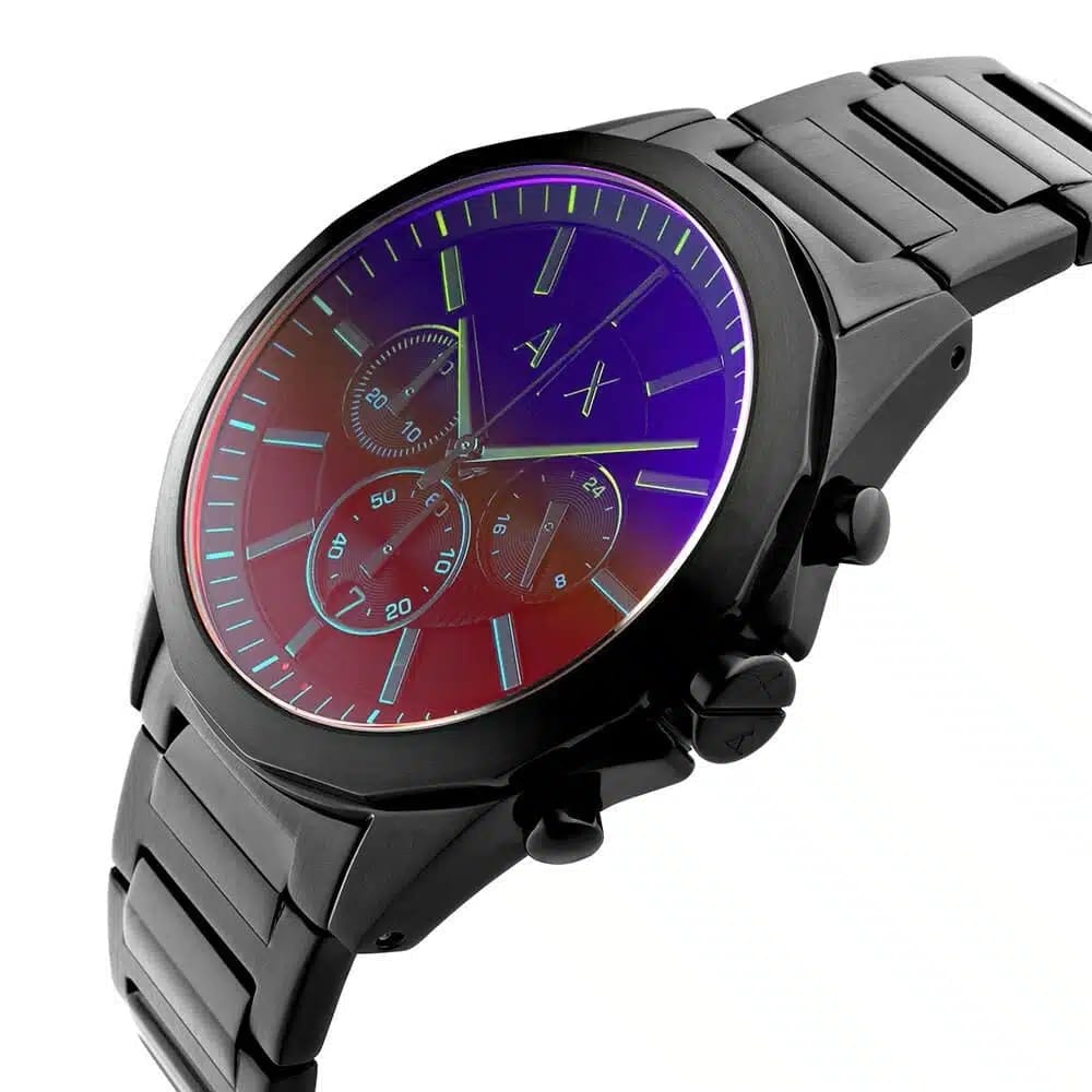 ARMANI EXCHANGE DREXLER BLACK STAINLESS STEEL MULTI DIAL CHRONOGRAPH