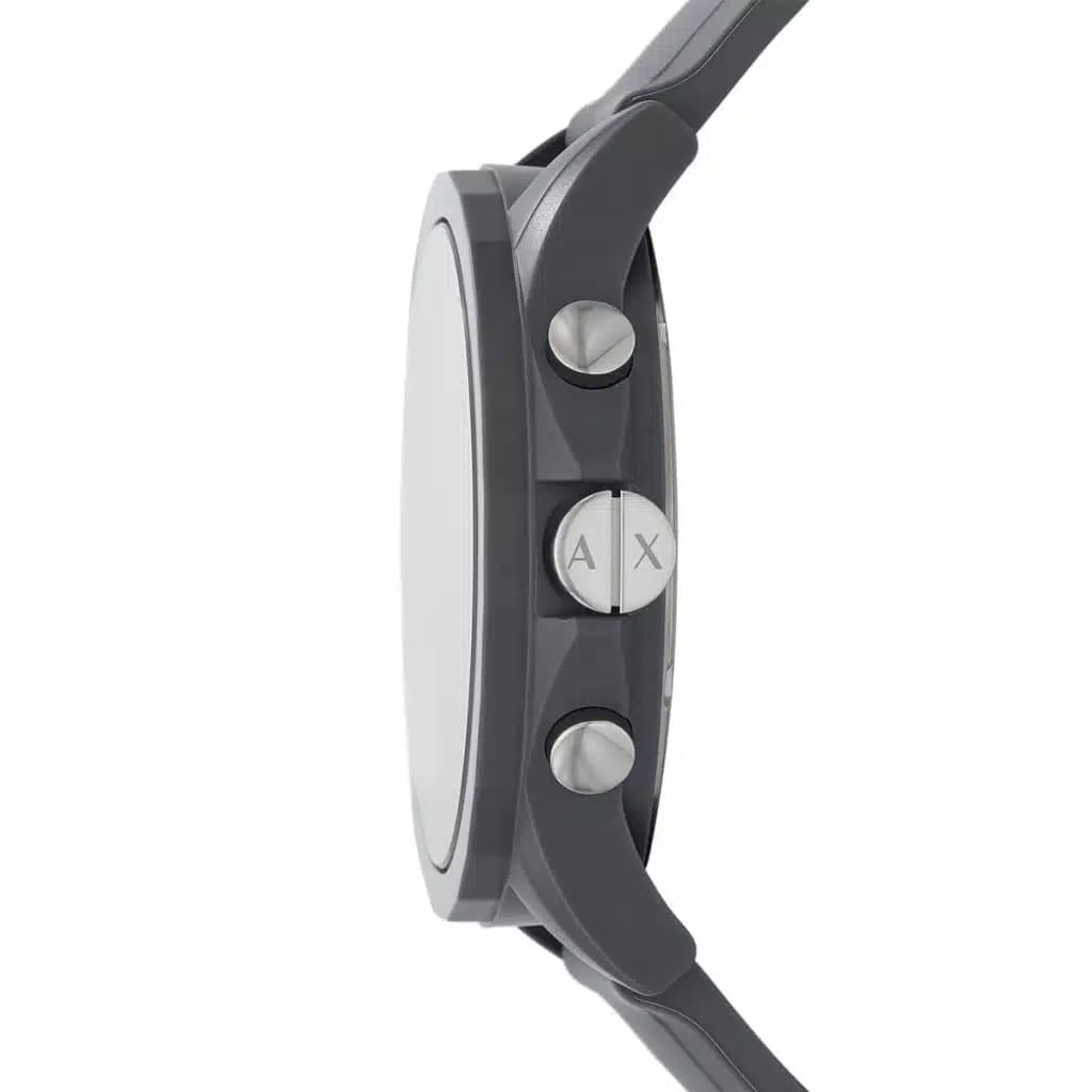 ARMANI EXCHANGE OUTERBANKS GREY SILICONE STRAP GREY DIAL CHRONOGRAPH