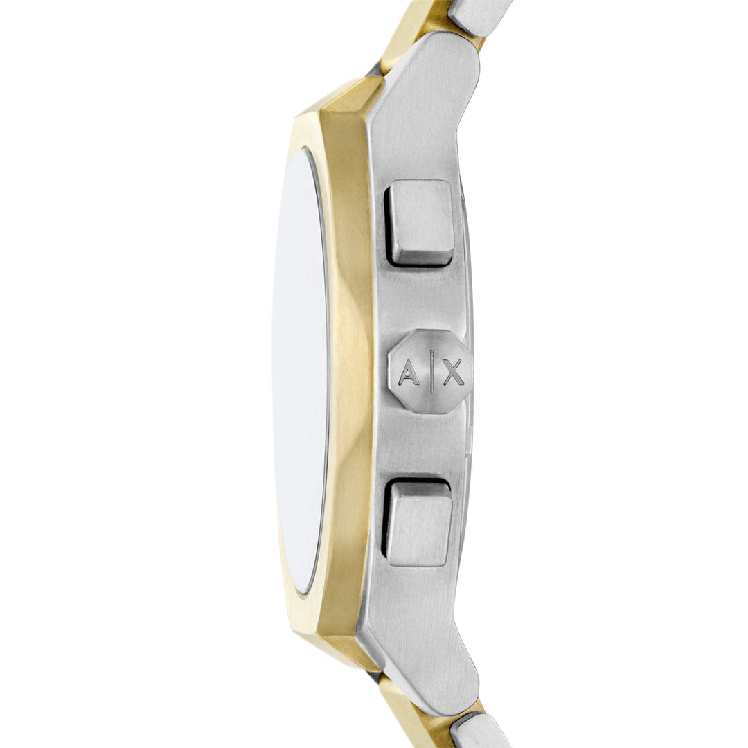 ARMANI EXCHANGE RAFAEL TWO-TONE STAINLESS STEEL GREEN DIAL CHRONOGRAPH