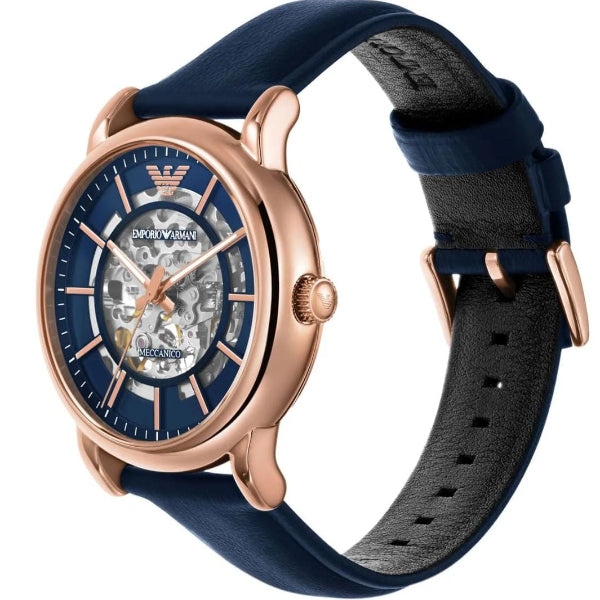 EMPORIO ARMANI MECCANICO BLUE LEATHER