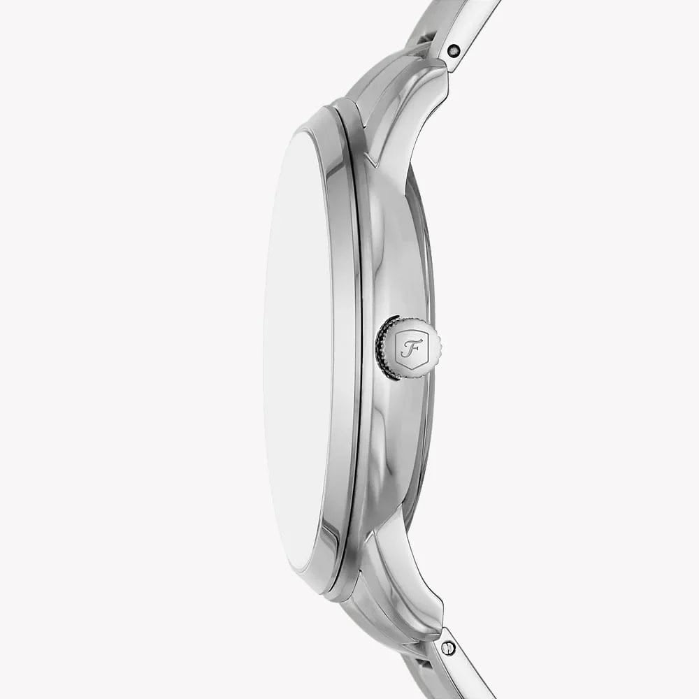 FOSSIL NEUTRA MOONPHASE SILVER STAINLESS STEEL BLUE DIAL COSMOGRAPH