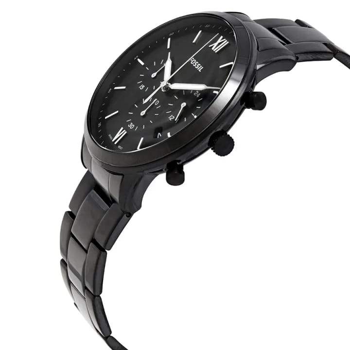 FOSSIL NEUTRA BLACK STAINLESS STEEL BLACK DIAL CHRONOGRAPH
