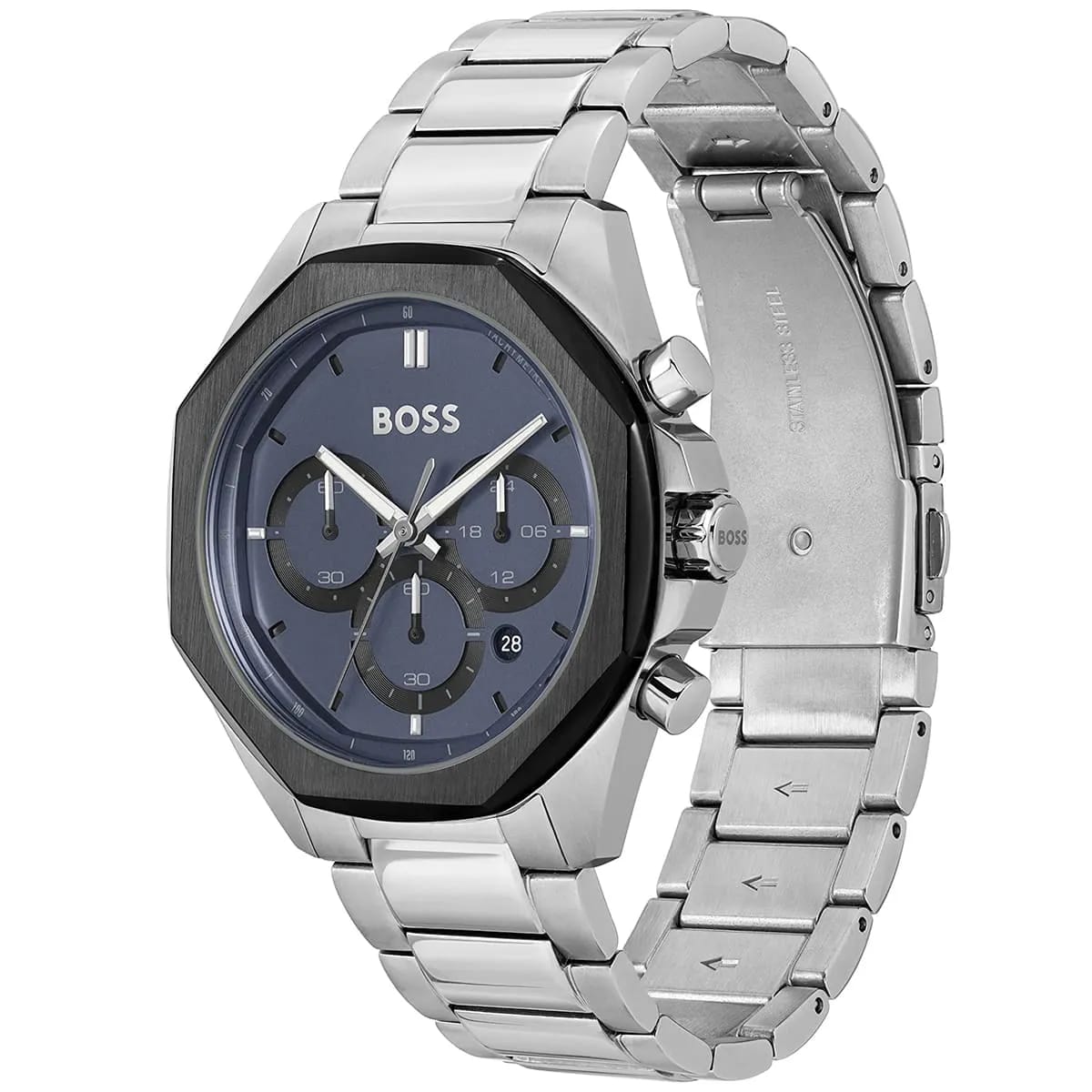 HUGO BOSS CLOUD SILVER STAINLESS STEEL BLUE DIAL CHRONOGRAPH