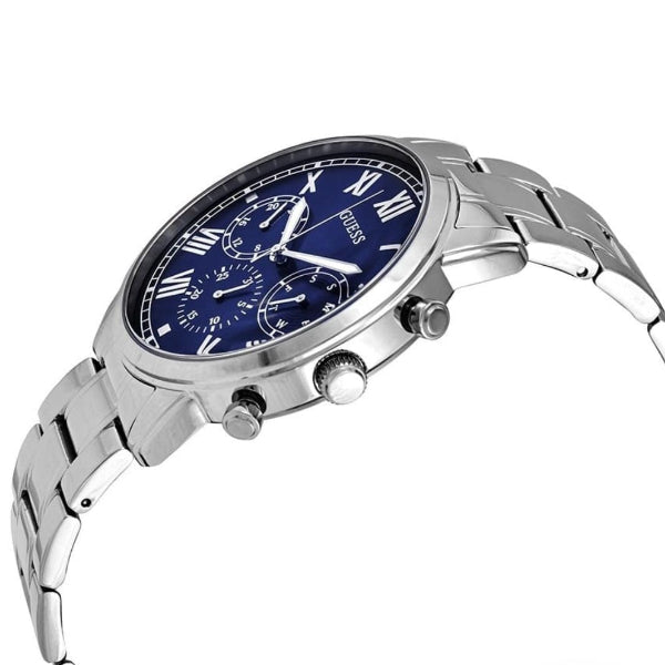 GUESS HENDRIX SILVER STAINLESS STEEL BLUE DIAL