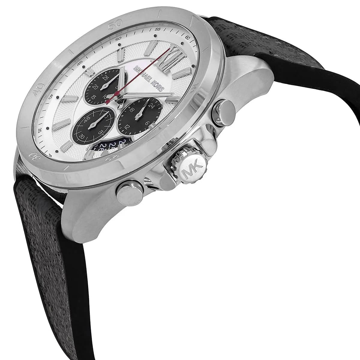 MICHAEL KORS OVERSIZED BRECKEN GREY HYBRID STRAP SILVER DIAL CHRONOGRAPH
