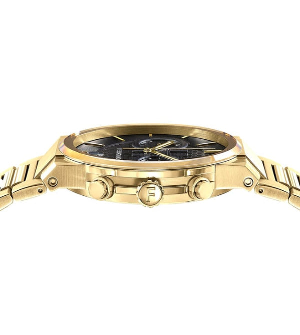 SALVATORE FERRAGAMO SAPPHIRE GOLD STAINLESS STEEL BLACK DIAL