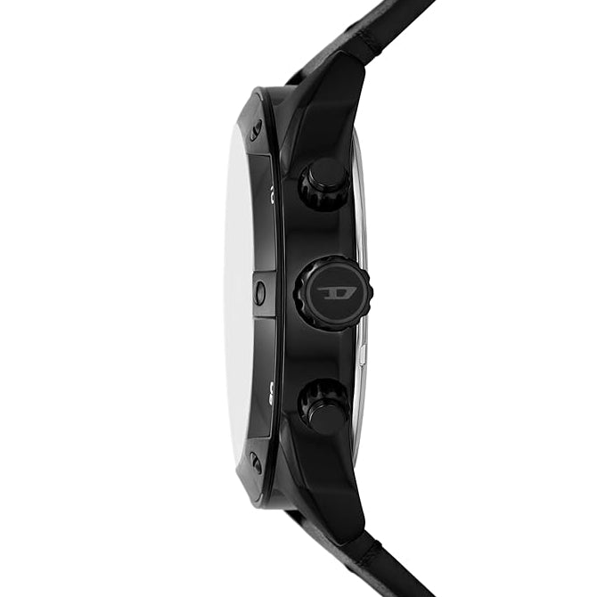 DIESEL SPIKED BLACK LEATHER STRAP MULTI DIAL