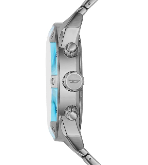 DIESEL SPIKED SILVER STAINLESS STEEL TIFFANY BLUE DIAL