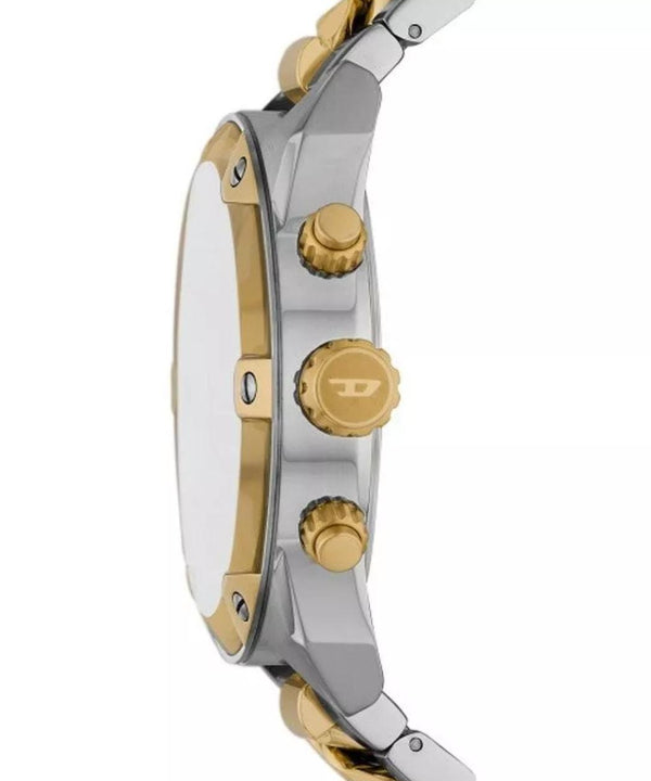 DIESEL SPIKED TWO-TONE STAINLESS STEEL WHITE DIAL