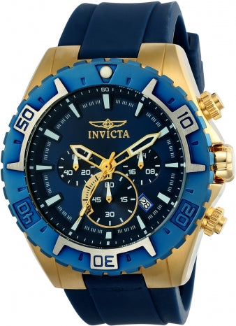 INVICTA AVIATOR BLUE SILICONE STRAP BLUE DIAL CHRONOGRAPH