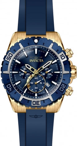 INVICTA AVIATOR BLUE SILICONE STRAP BLUE DIAL CHRONOGRAPH