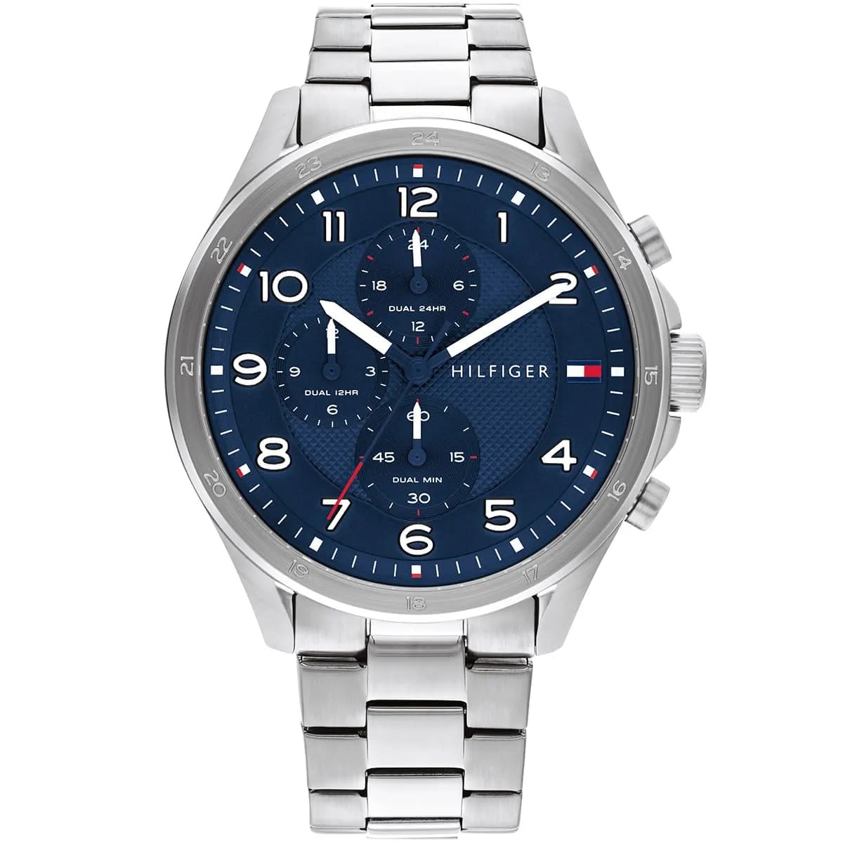TOMMY HILFIGER AXEL SILVER STAINLESS STEEL BLUE DIAL CHRONOGRAPH