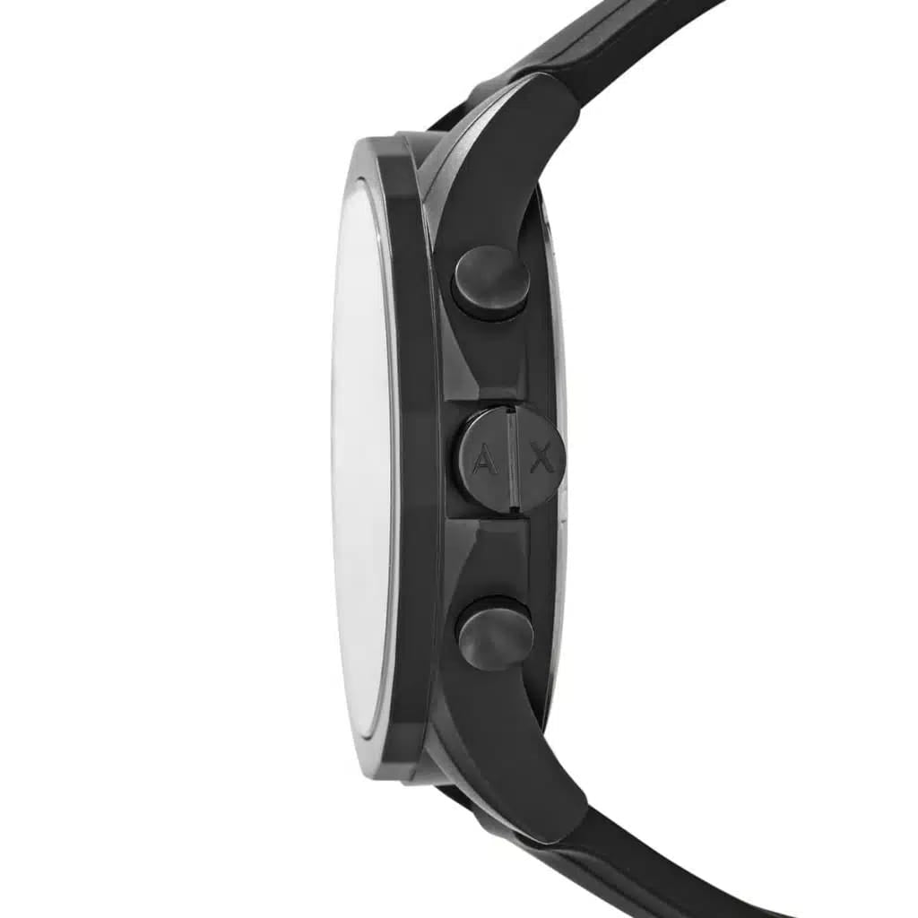ARMANI EXCHANGE OUTERBANKS BLACK SILICONE STRAP BLACK DIAL CHRONOGRAPH