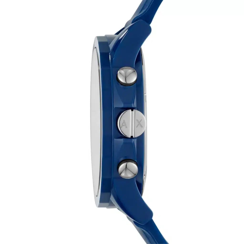 ARMANI EXCHANGE OUTERBANKS BLUE SILICONE STRAP BLUE DIAL CHRONOGRAPH
