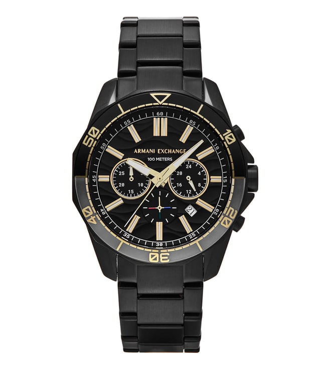 ARMANI EXCHANGE SPENCER BLACK STAINLESS STEEL BLACK DIAL CHRONOGRAPH