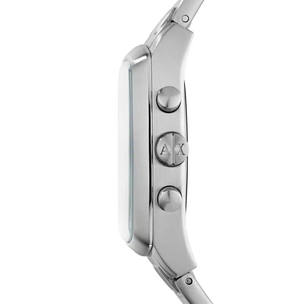 ARMANI EXCHANGE STOCKTON SILVER STAINLESS STEEL MULTI DIAL CHRONOGRAPH