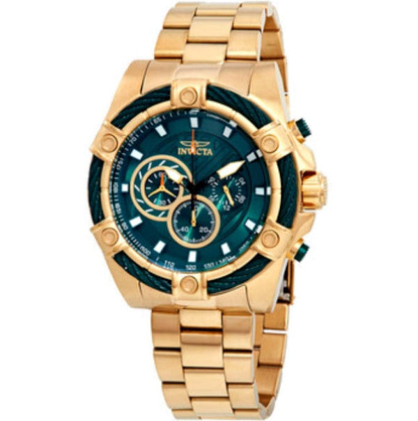 INVICTA BOLT GOLD STAINLESS STEEL GREEN DIAL