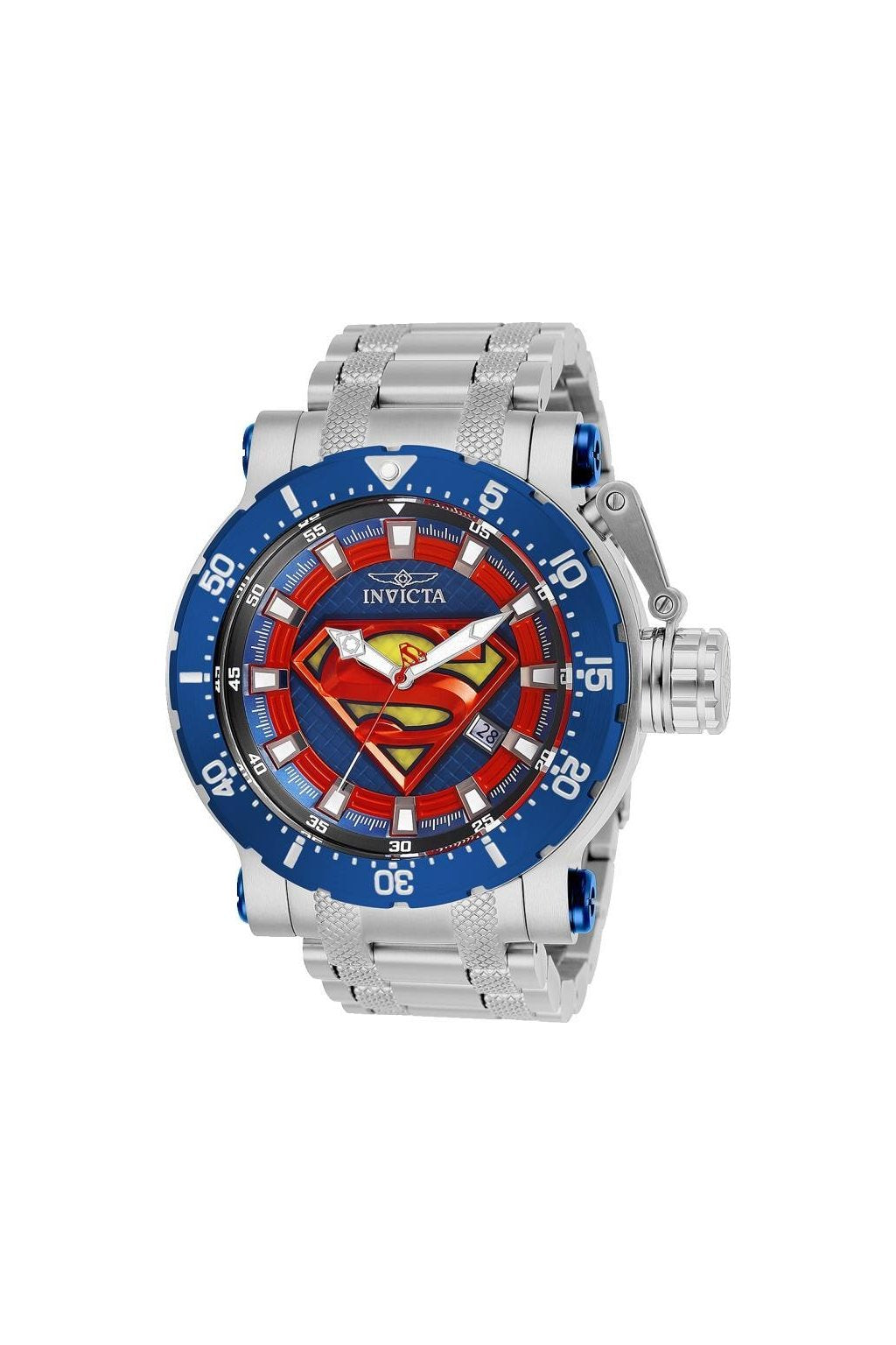 INVICTA DC SUPERMAN SILVER STAINLESS STEEL BLUE DIAL AUTOMATIC