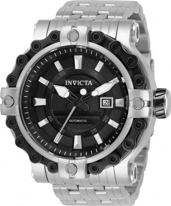 INVICTA EXCURSION SILVER STAINLESS STEEL BLACK DIAL AUTOMATIC