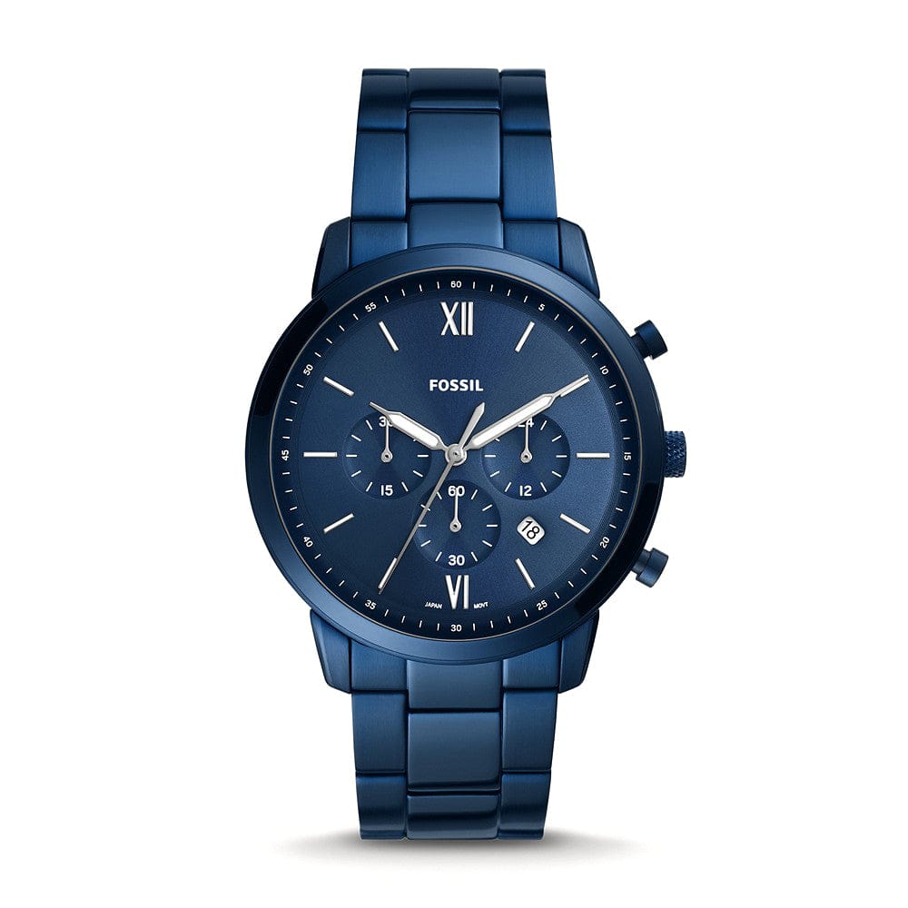 FOSSIL NEUTRA BLUE STAINLESS STEEL BLUE DIAL CHRONOGRAPH