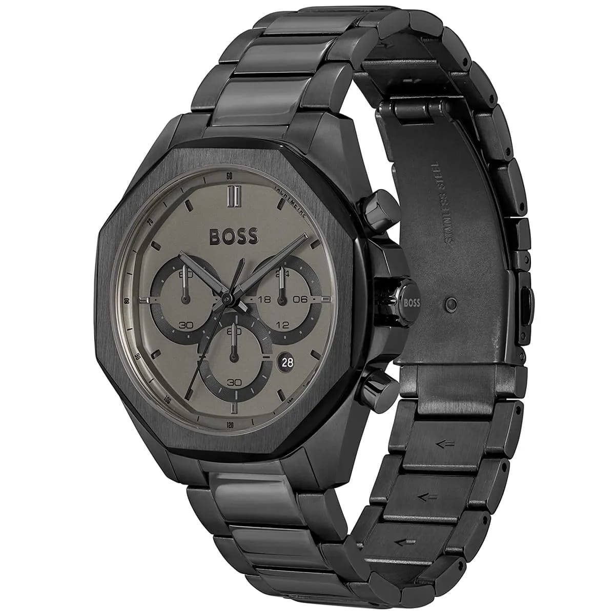 HUGO BOSS CLOUD BLACK STAINLESS STEEL GREY DIAL CHRONOGRAPH