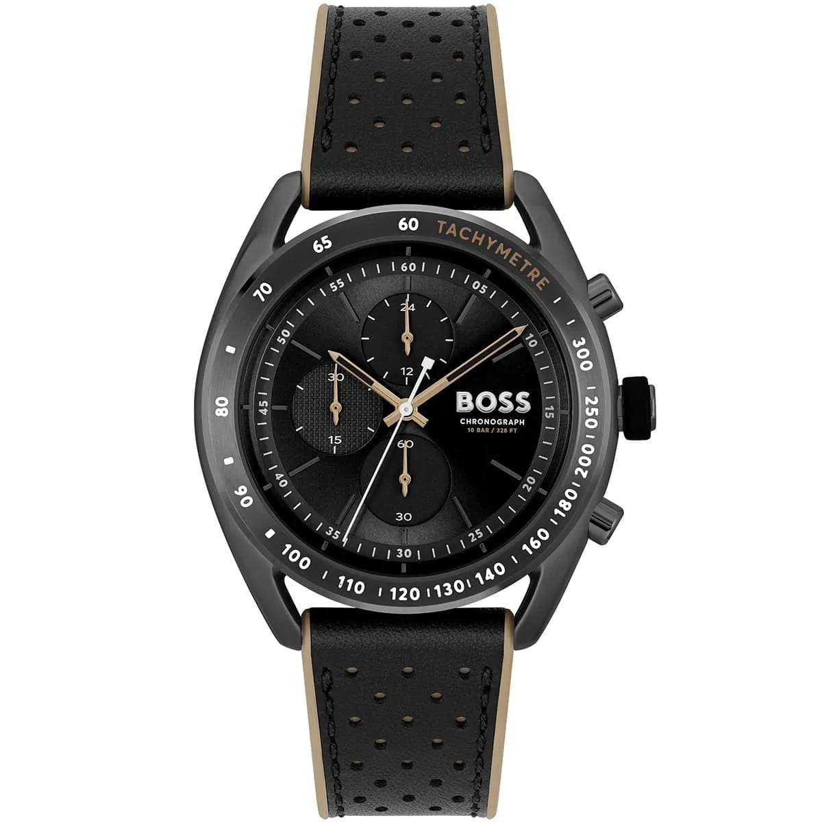 HUGO BOSS CENTER COURT BLACK HYBRID STRAP BLACK DIAL CHRONOGRAPH
