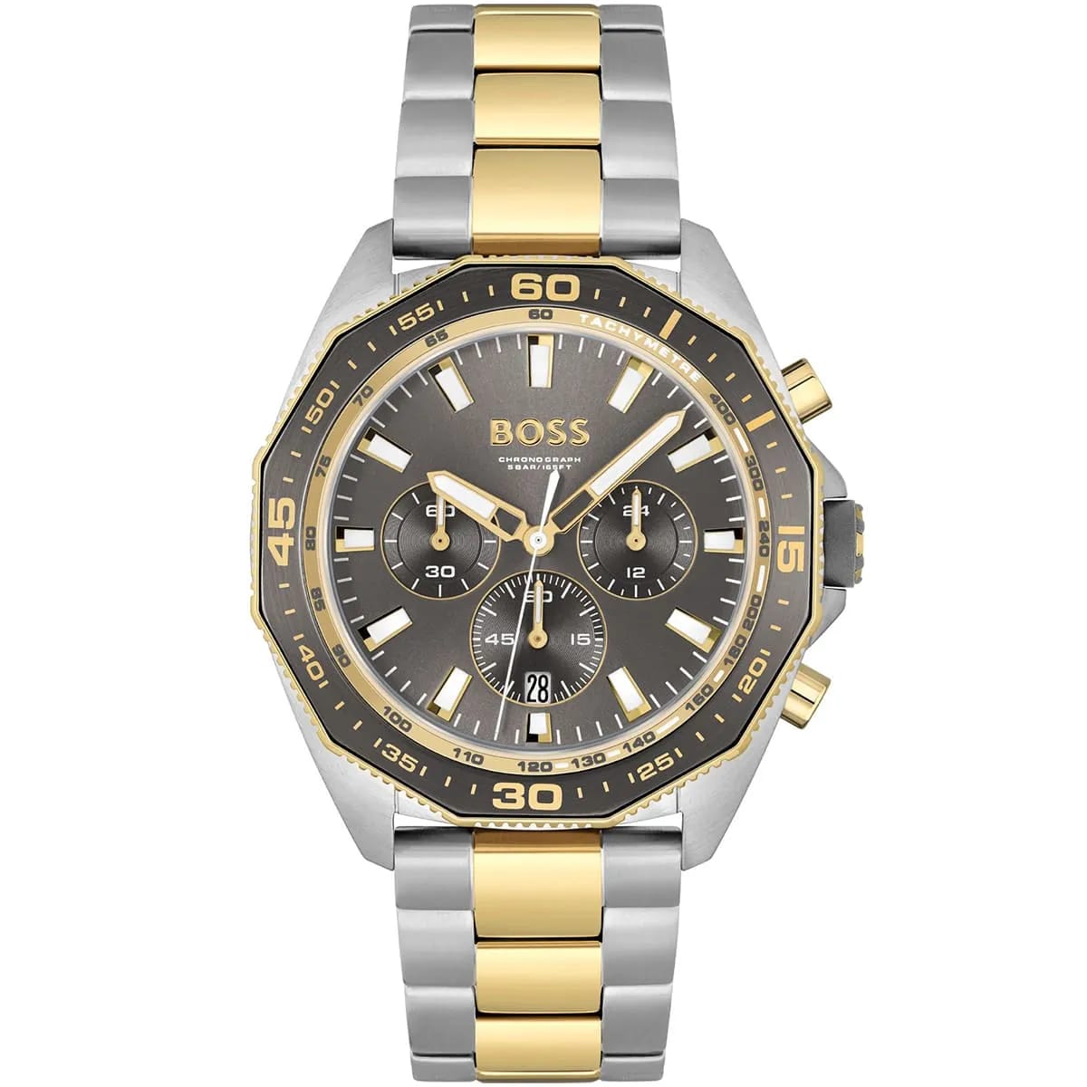 HUGO BOSS ENERGY TWO-TONE STAINLESS STEEL GREY DIAL CHRONOGRAPH