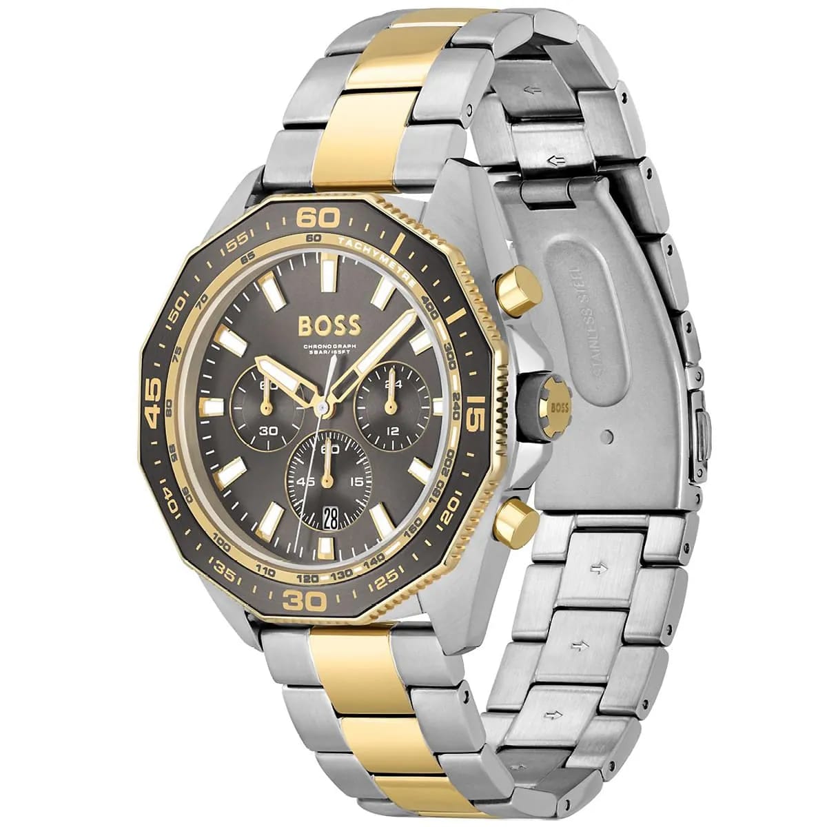 HUGO BOSS ENERGY TWO-TONE STAINLESS STEEL GREY DIAL CHRONOGRAPH