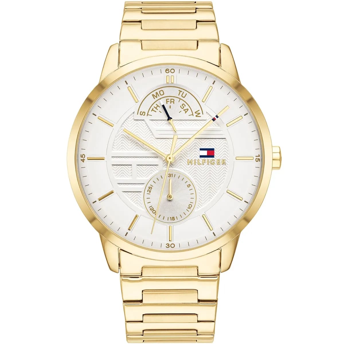 TOMMY HILFIGER HUNTER GOLD STAINLESS STEEL CHAIN WHITE DIAL COSMOGRAPH