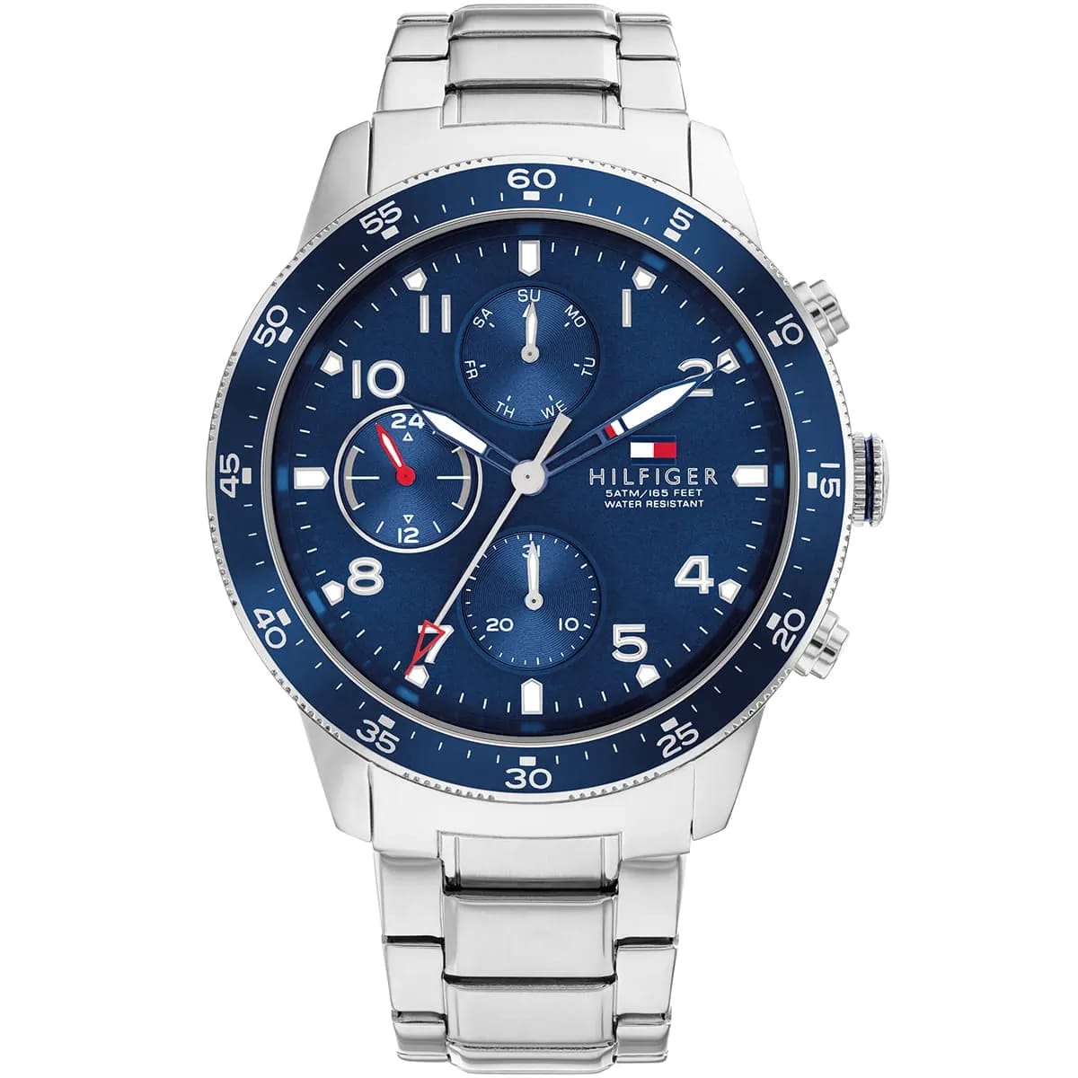 TOMMY HILFIGER JIMMY SILVER STAINLESS STEEL BLUE DIAL COSMOGRAPH