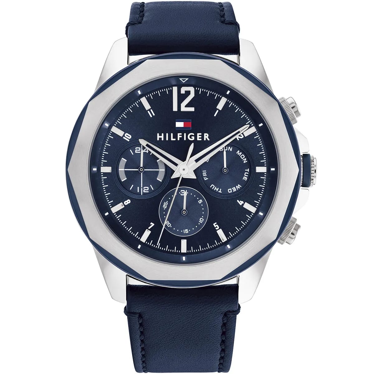 TOMMY HILFIGER LARS BLUE LEATHER STRAP BLUE DIAL COSMOGRAPH