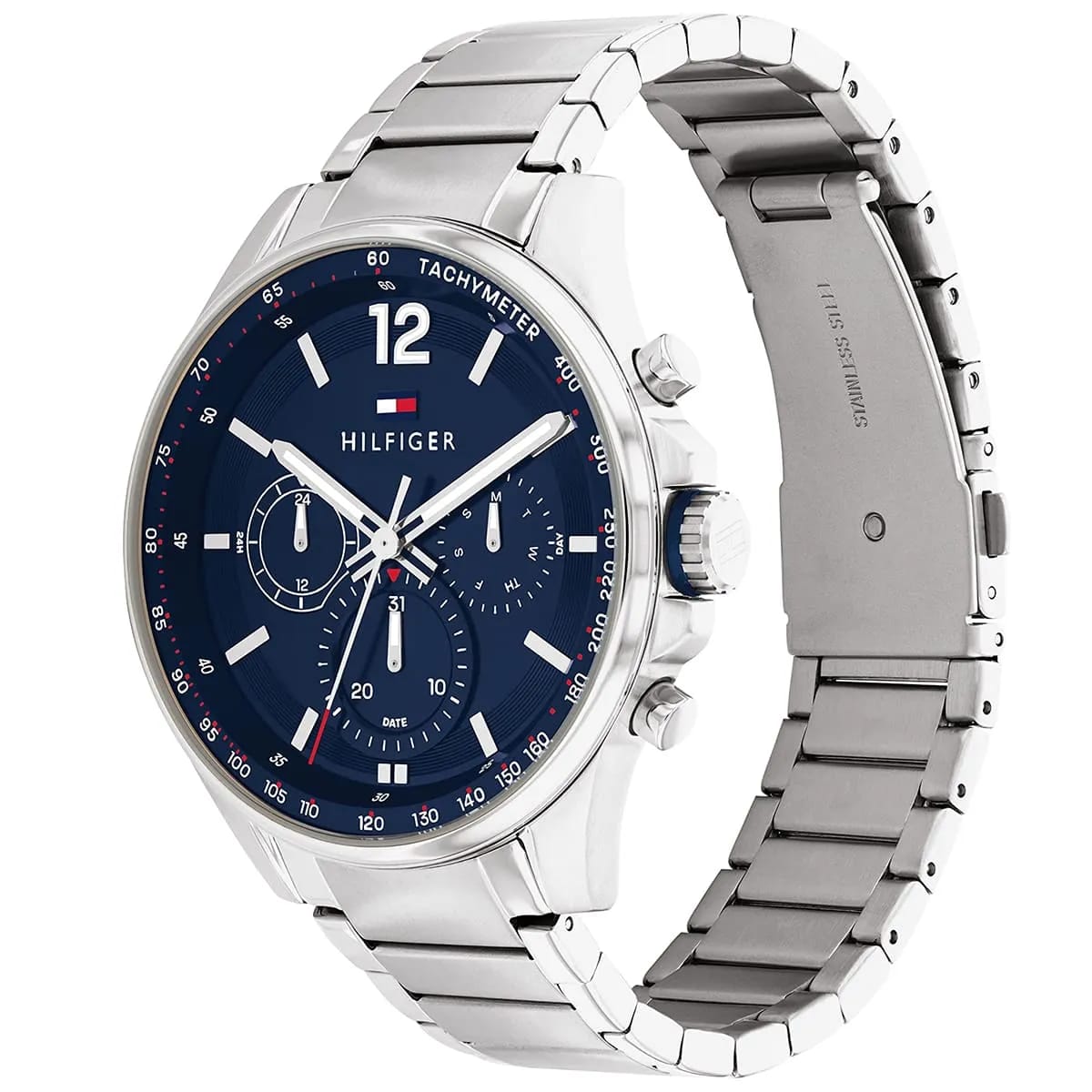 TOMMY HILFIGER MAX SILVER STAINLESS STEEL BLUE DIAL COSMOGRAPH