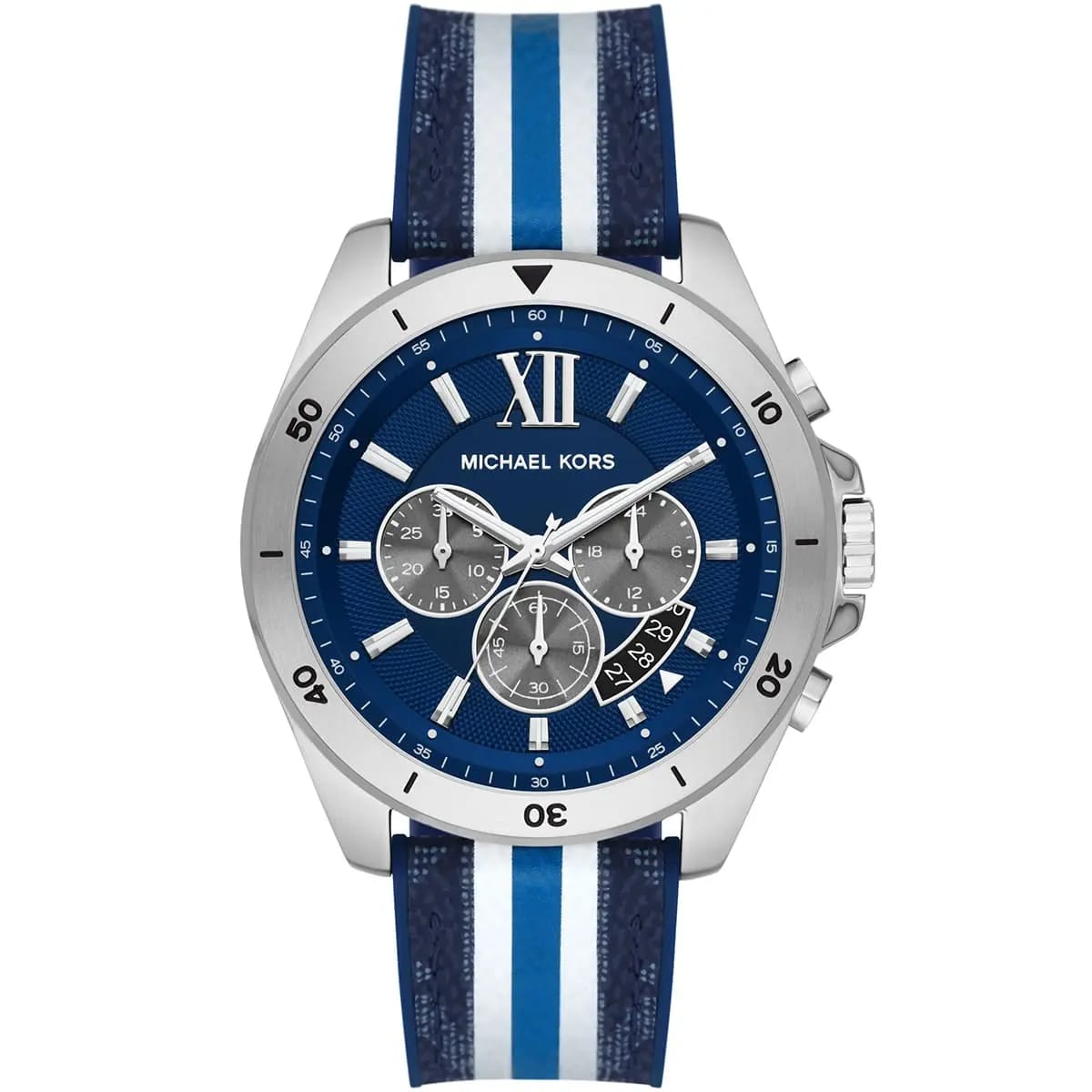 MICHAEL KORS OVERSIZED BRECKEN MULTI HYBRID STRAP BLUE DIAL CHRONOGRAPH