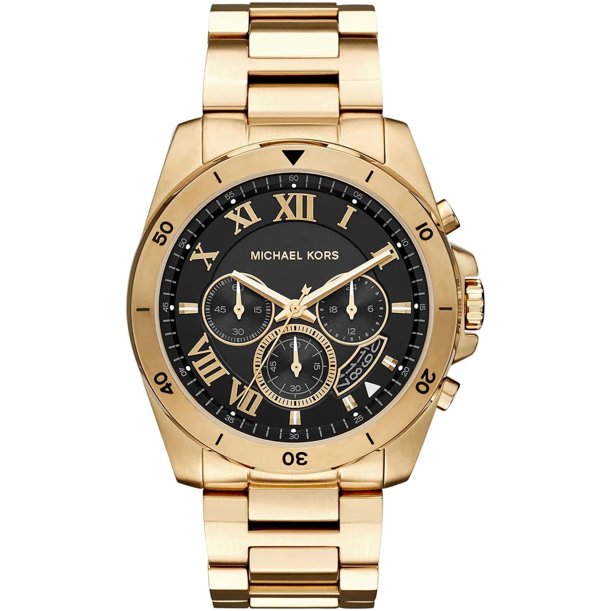 MICHAEL KORS BRECKEN GOLD STAINLESS STEEL BLACK DIAL CHRONOGRAPH