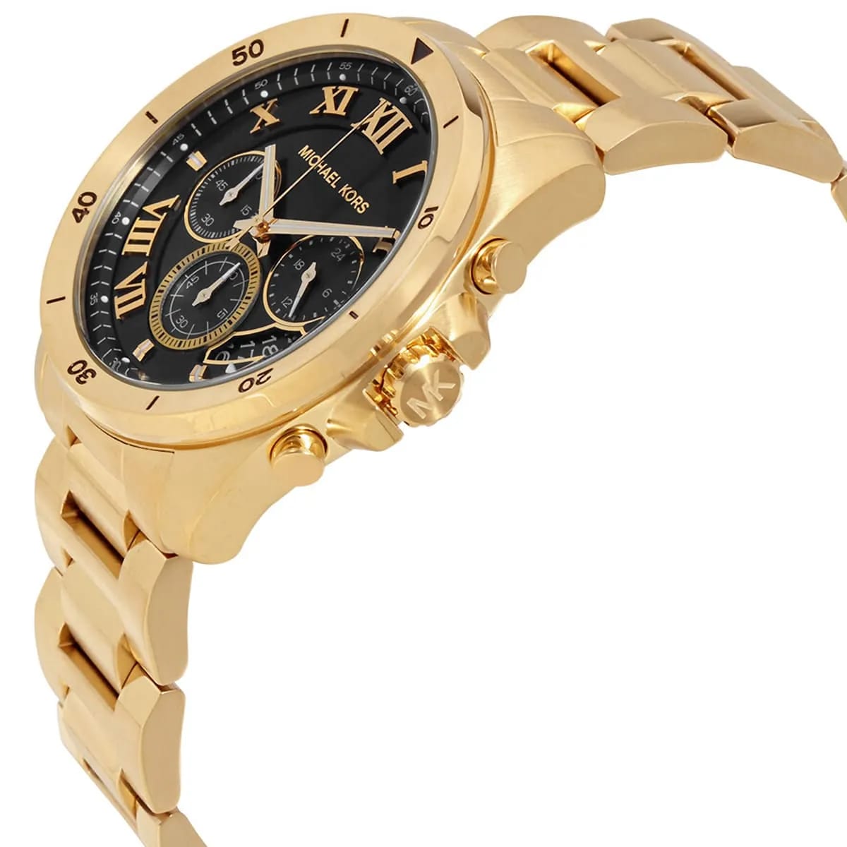 MICHAEL KORS BRECKEN GOLD STAINLESS STEEL BLACK DIAL CHRONOGRAPH