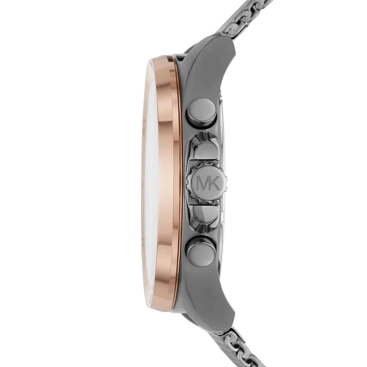 MICHAEL KORS OVERSIZED BRECKEN GUNMETAL-TONE MESH BRACELET GREY DIAL CHRONOGRAPH