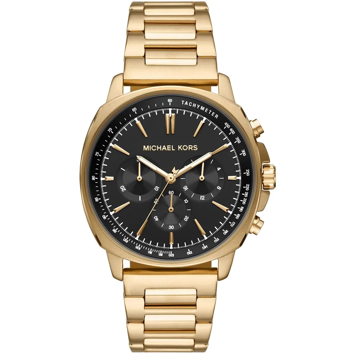 MICHAEL KORS SULLIVAN GOLD STAINLESS STEEL BLACK DIAL CHRONOGRAPH