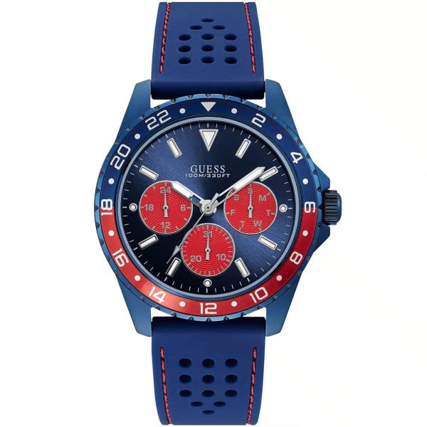 GUESS ODYSSEY BLUE SILICONE STRAP BLUE DIAL