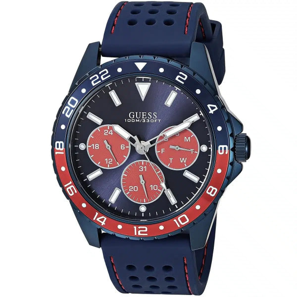 GUESS ODYSSEY BLUE SILICONE STRAP BLUE DIAL