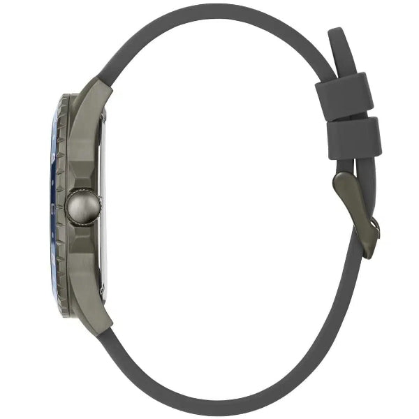 GUESS ODYSSEY BLACK SILICONE STRAP BLUE DIAL