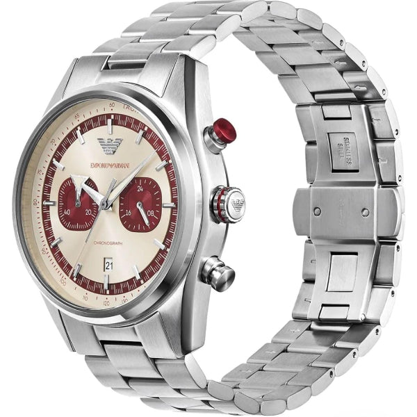 EMPORIO ARMANI RACER BIEGE & BURGUNDY