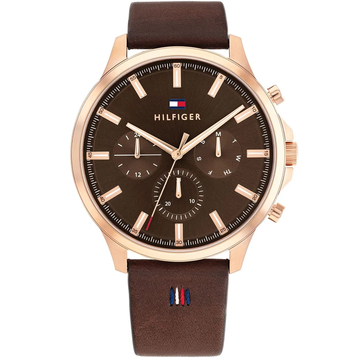 TOMMY HILFIGER RYDER BROWN LEATHER STRAP BROWN DIAL COSMOGRAPH