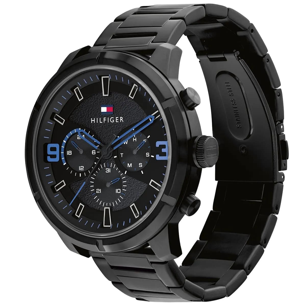 TOMMY HILFIGER WILD BLACK STAINLESS STEEL BLACK DIAL COSMOGRAPH