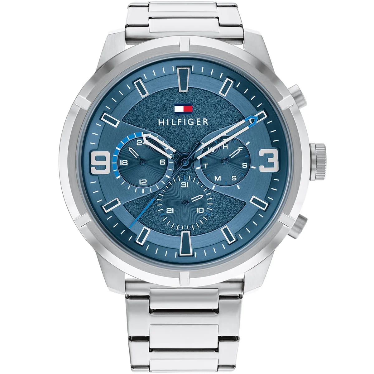 TOMMY HILFIGER WILD SILVER STAINLESS STEEL BLUE DIAL COSMOGRAPH