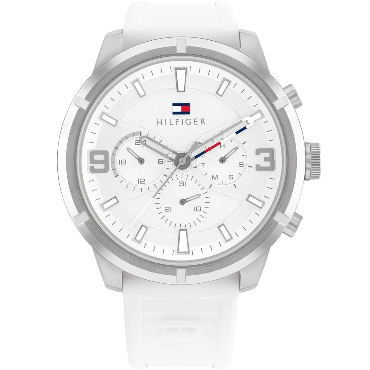 TOMMY HILFIGER WILD WHITE SILICONE STRAP WHITE DIAL COSMOGRAPH