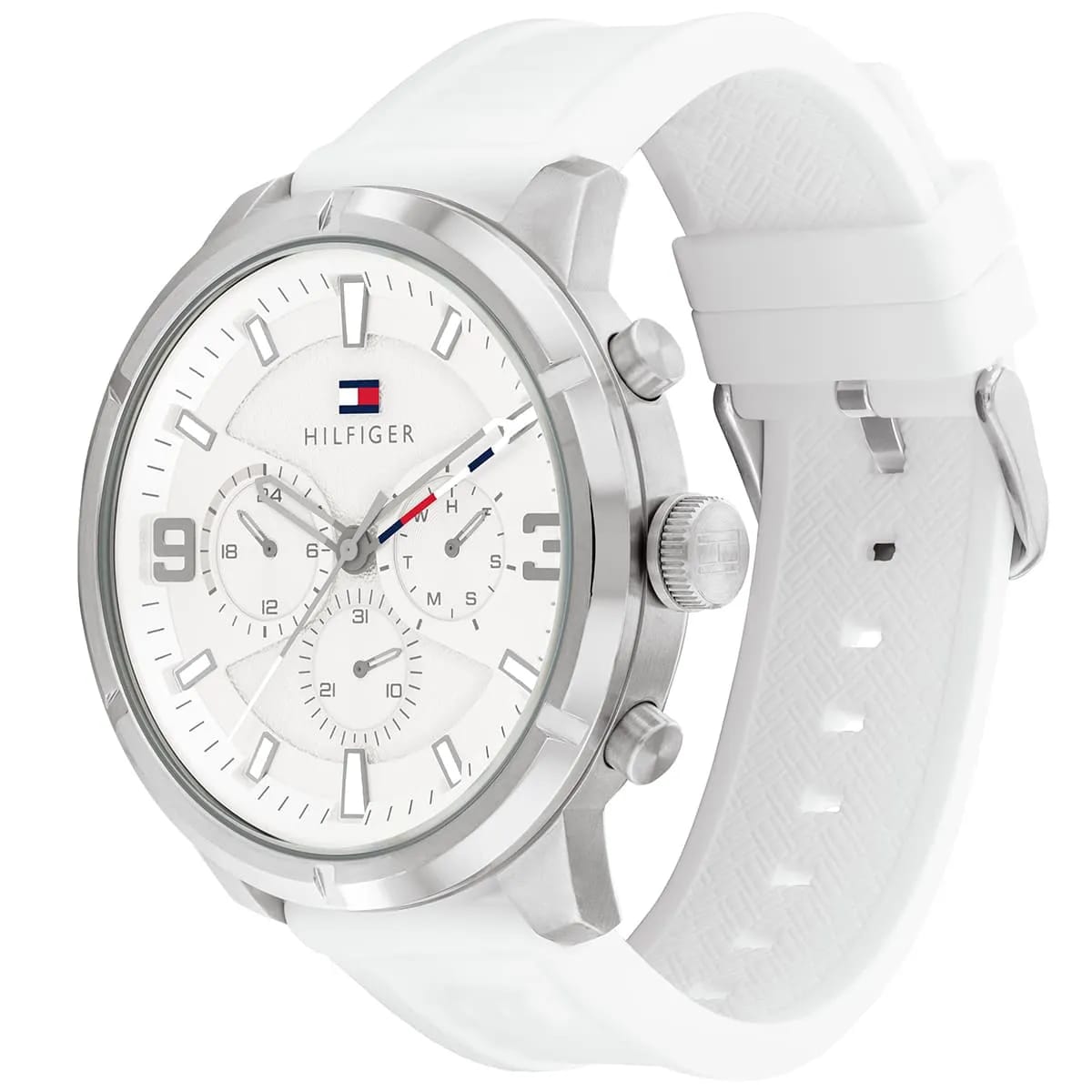 TOMMY HILFIGER WILD WHITE SILICONE STRAP WHITE DIAL COSMOGRAPH